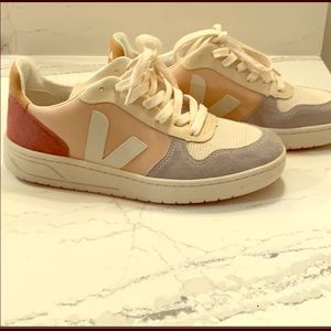 Veja Women's Sneakers in Cream, Pink, Gray and Rust